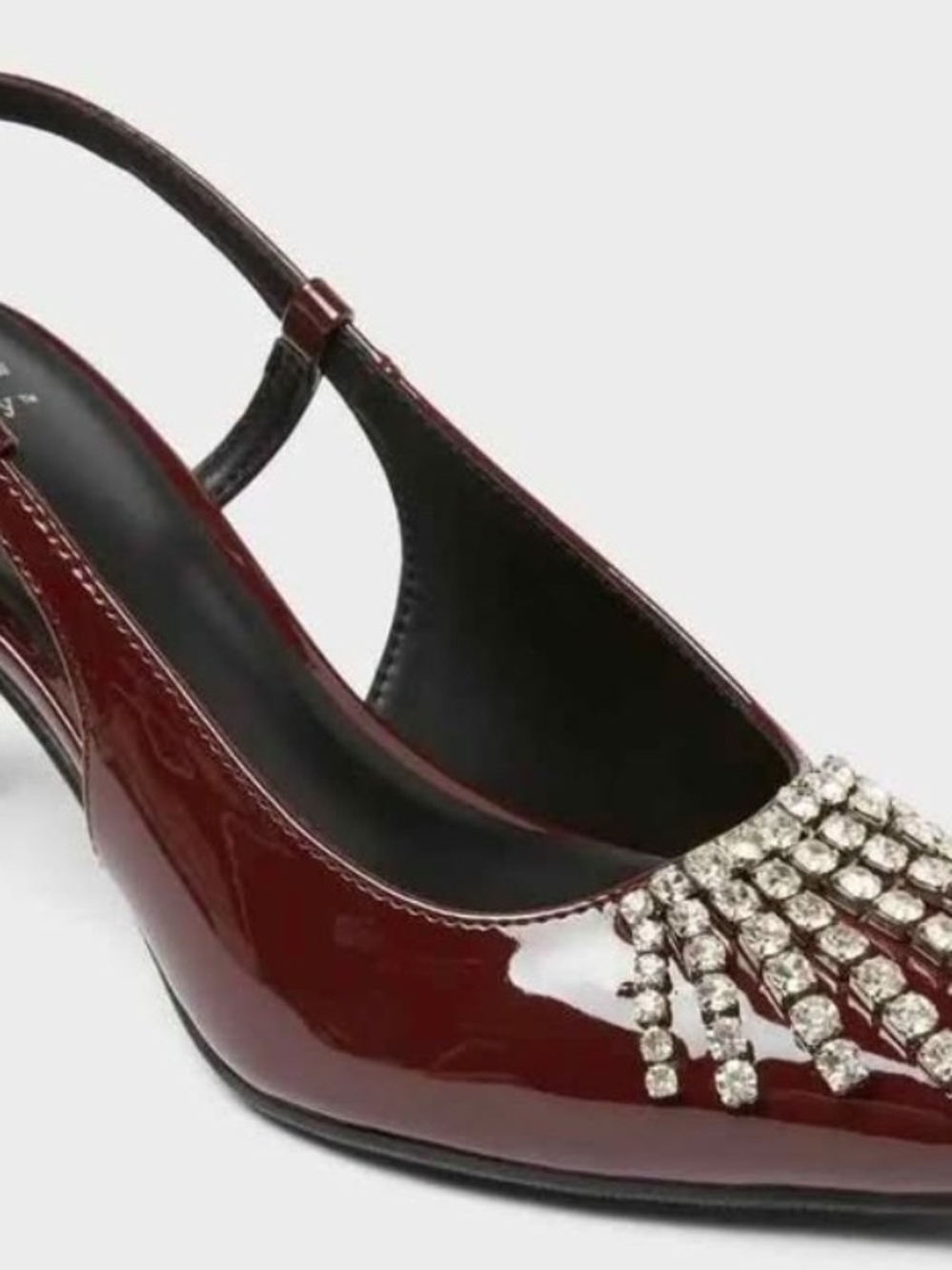 a new day Burgundy Patent Slingback Pump with Crystal Fringe